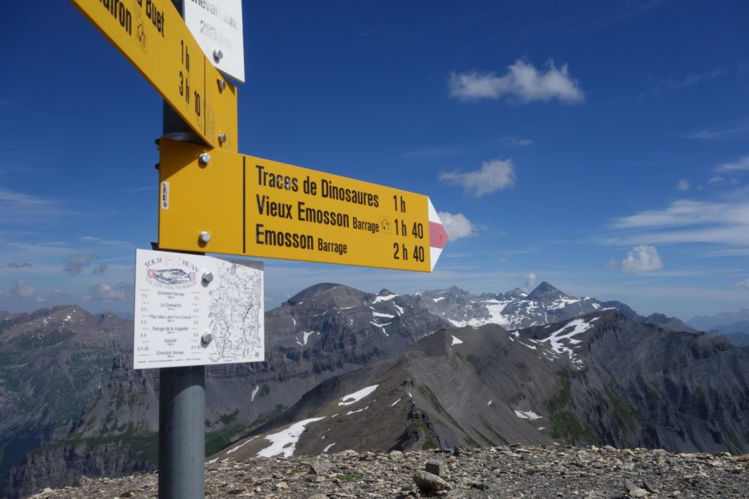 Summit Signpost On Le Cheval Blanc