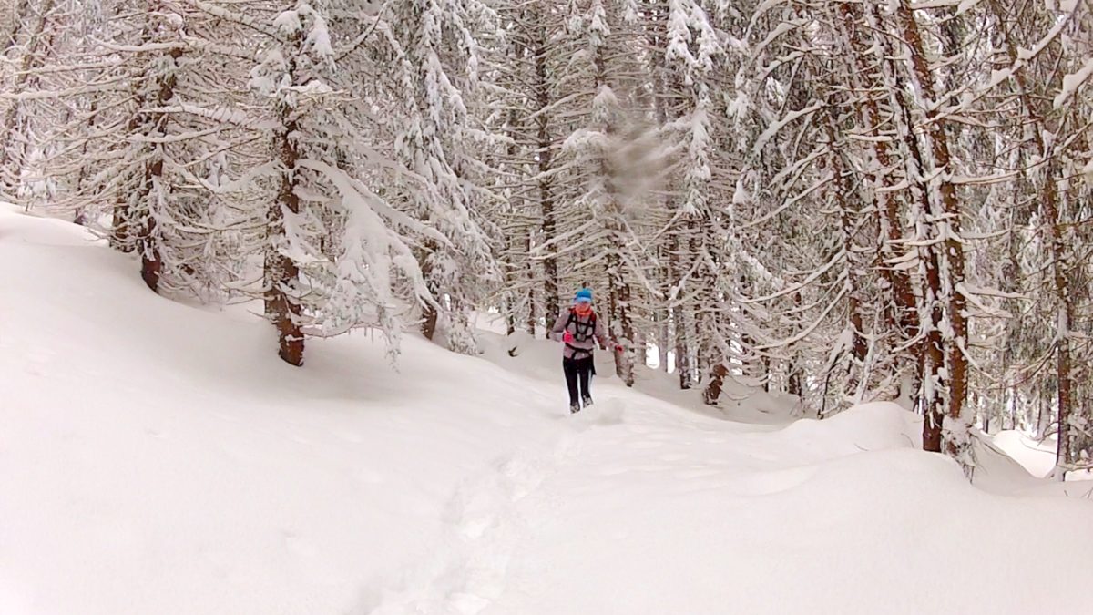 Running In Deep Powder Near Les Granges