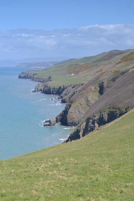 The rugged coast north of Llanrhystud
