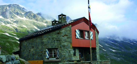 Chamanna Coaz at the head of Val Roseg in the Bernina Alps