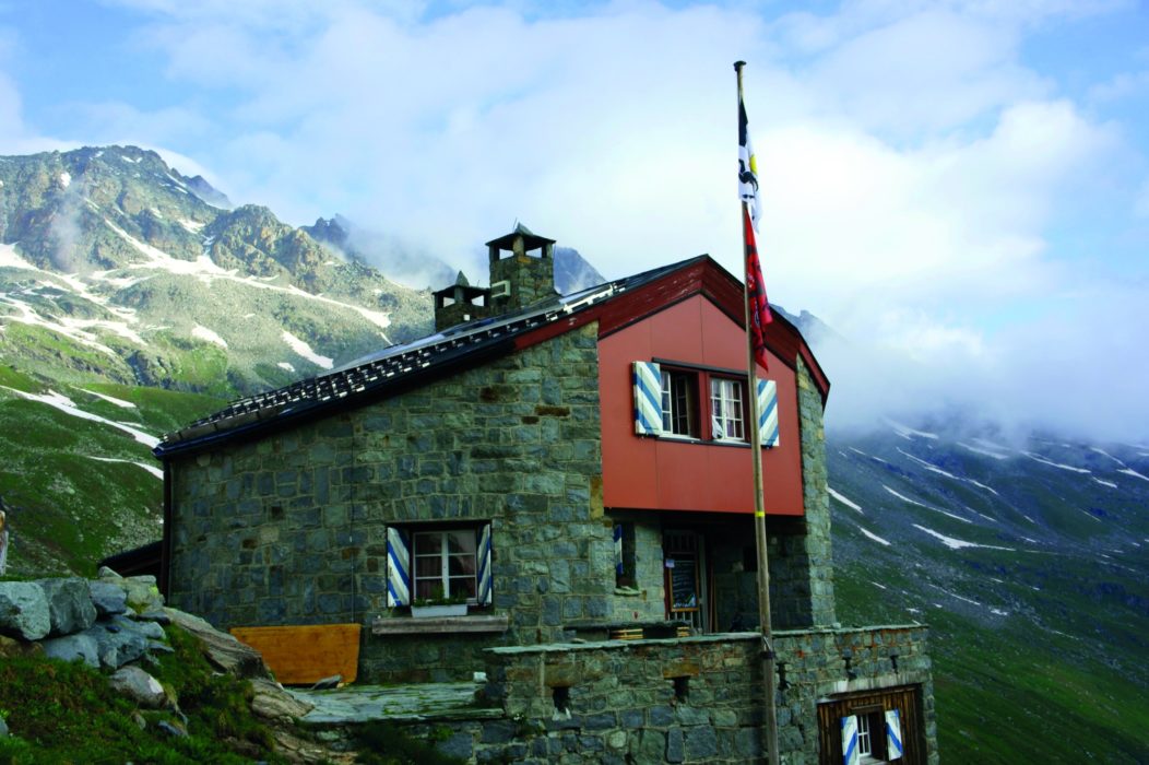 Chamanna Coaz at the head of Val Roseg in the Bernina Alps