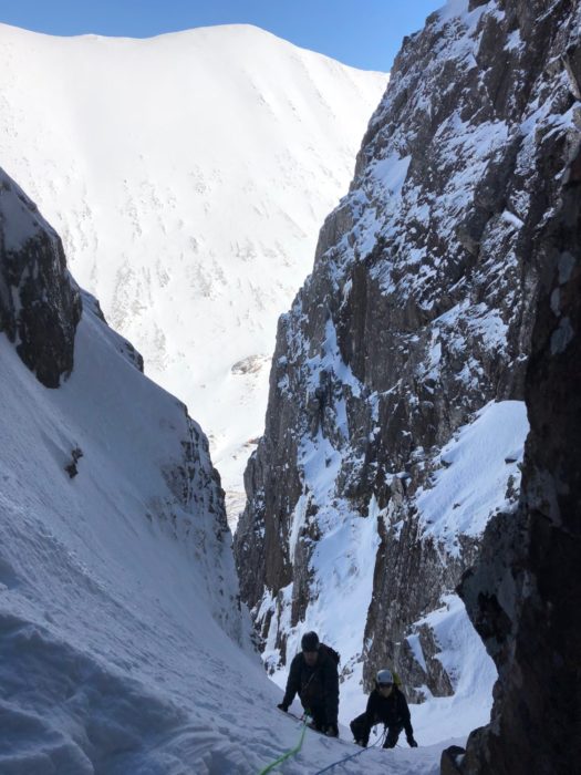 Matt and Caroline climbed side-by-side