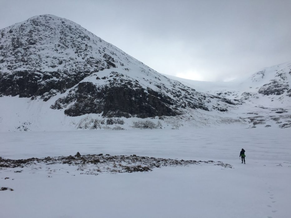 Testing the ice of Loch a’Mhadaidh