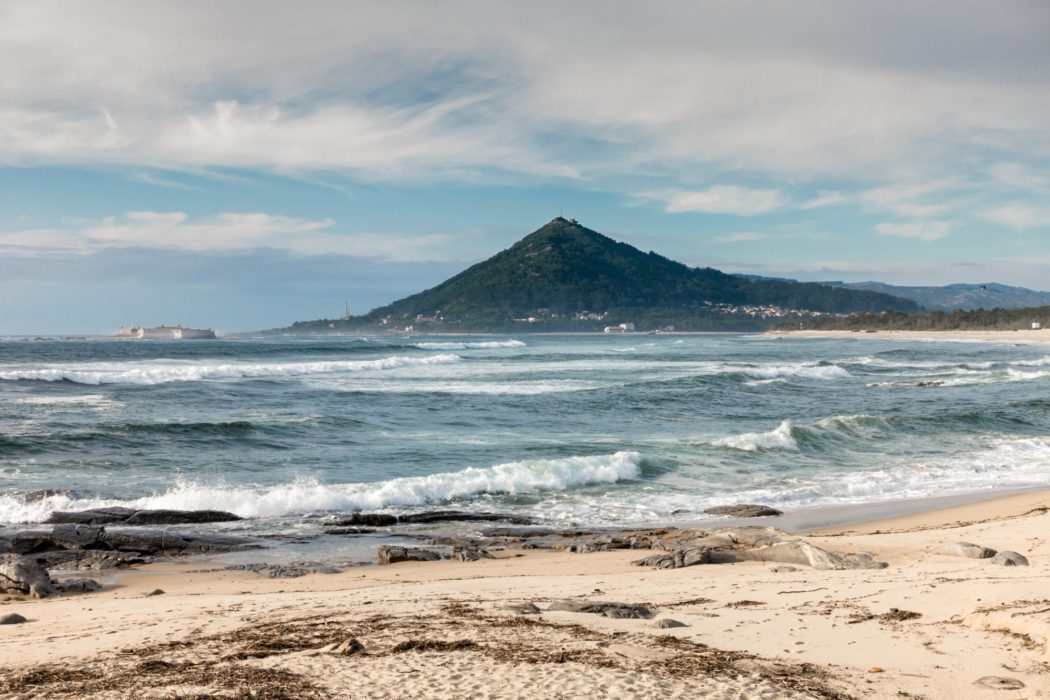 Coastal Camino: View Of Mt Santa Tecla In Spain From Caminha