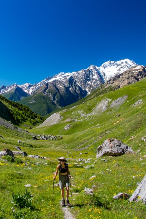 The Climb Towards Le Grand Lac Near Les Aretes De Bruyere