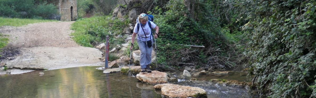 Banner The Khziv River Is Crossed By Stepping Stones
