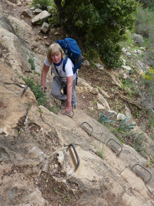 P011 Parts Of The Trail Through The Amud Gorge Are Aided With Pegs And Ladders