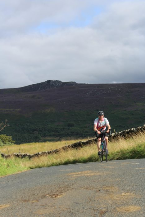 Finishing the steepest part of the climb from Appletreewick