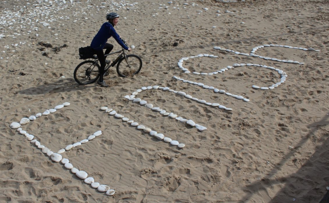 A welcoming sign on Bridlington's North Beach