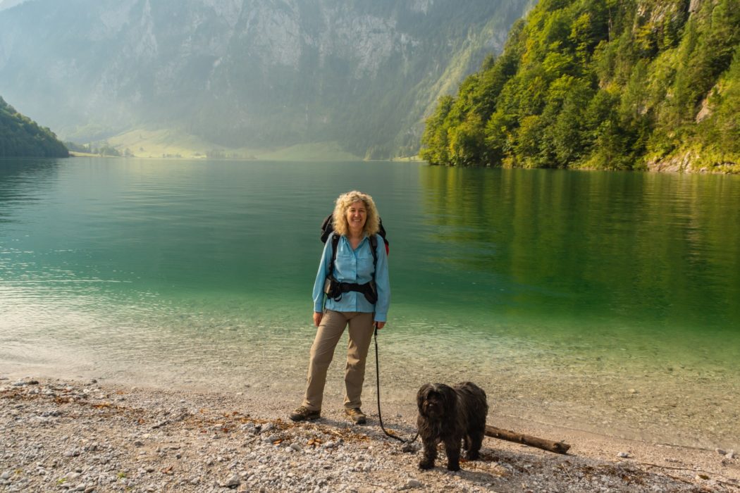 On the shores of Königssee at the start of the walk