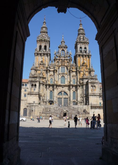 The goal of many of the caminos - the cathedral at Santiago