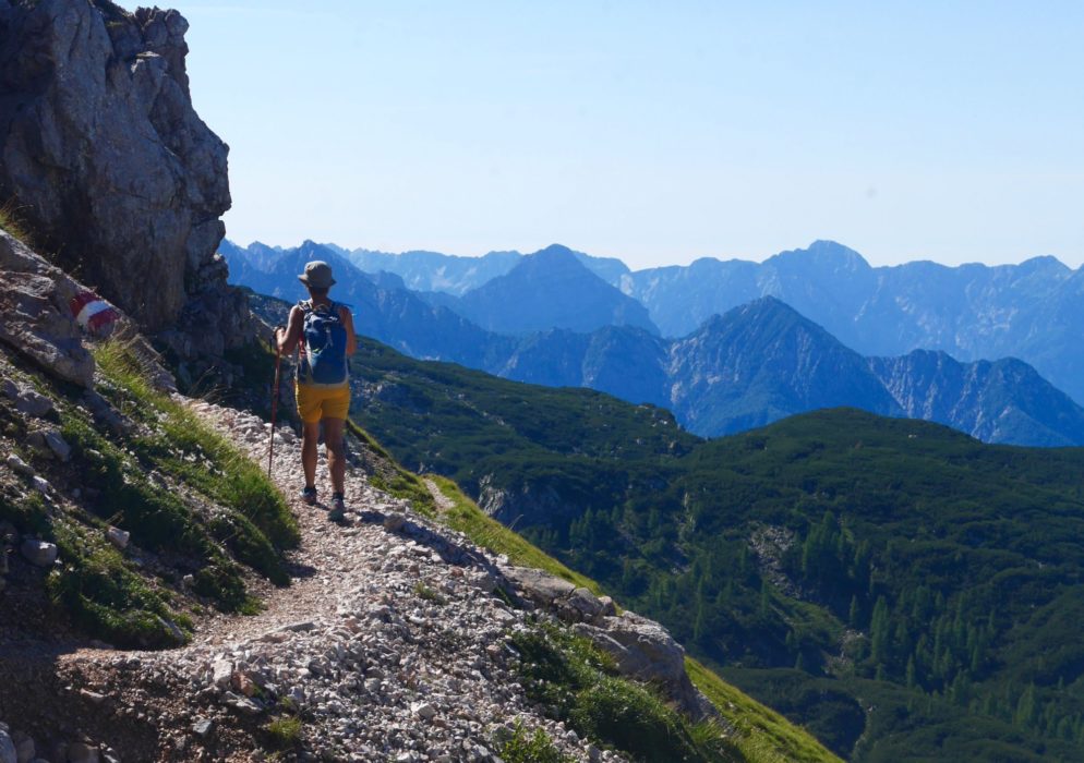 On the flanks of the Trogkofel looking into the Julian Alps