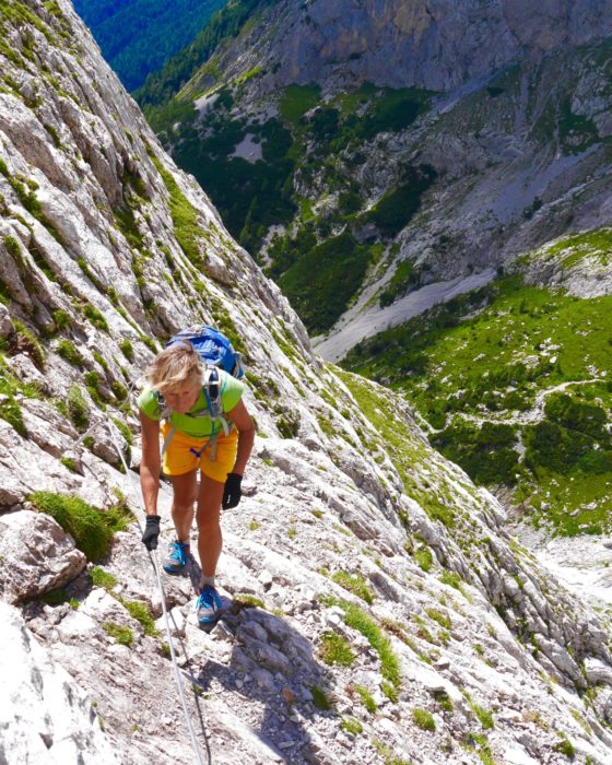 A head for heights needed on the amazing Sentiero Spinotti