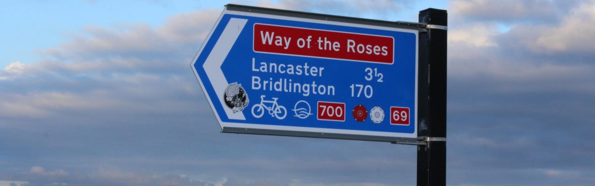 The Way of the Roses runs between Morecambe in Lancashire and Bridlington in Yorkshire