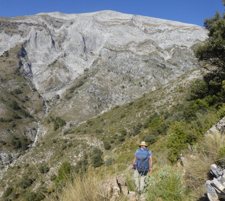 The footpath beneath La Maroma