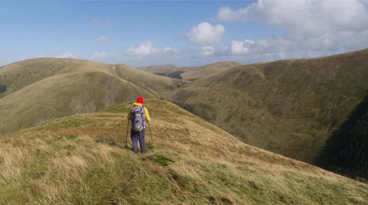 Newly elevated Southern Upland Way crossing Croft Head