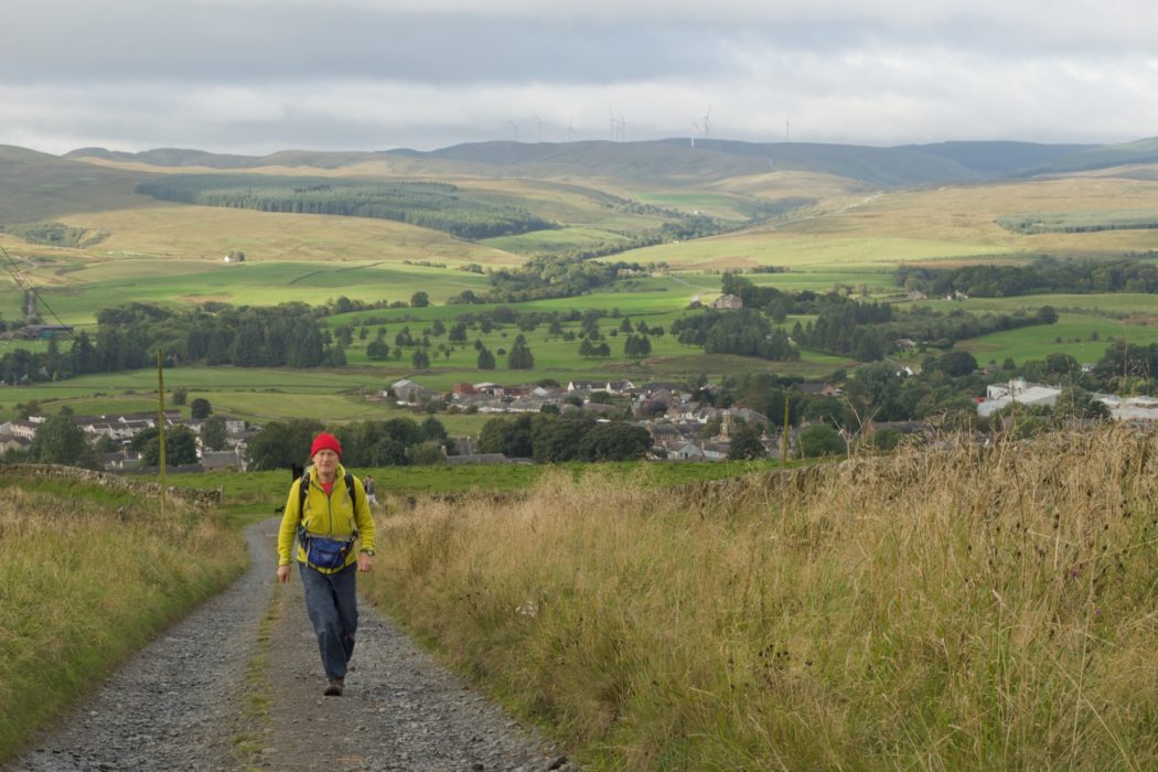 Leaving Sanquhar at the start of Stage 7