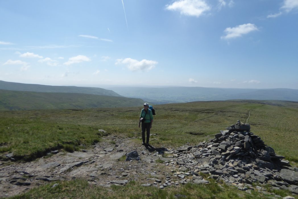 Nearing the lonely summit of Gt Shunner Fell mid morning (Day 2 - day 9 in the guide).