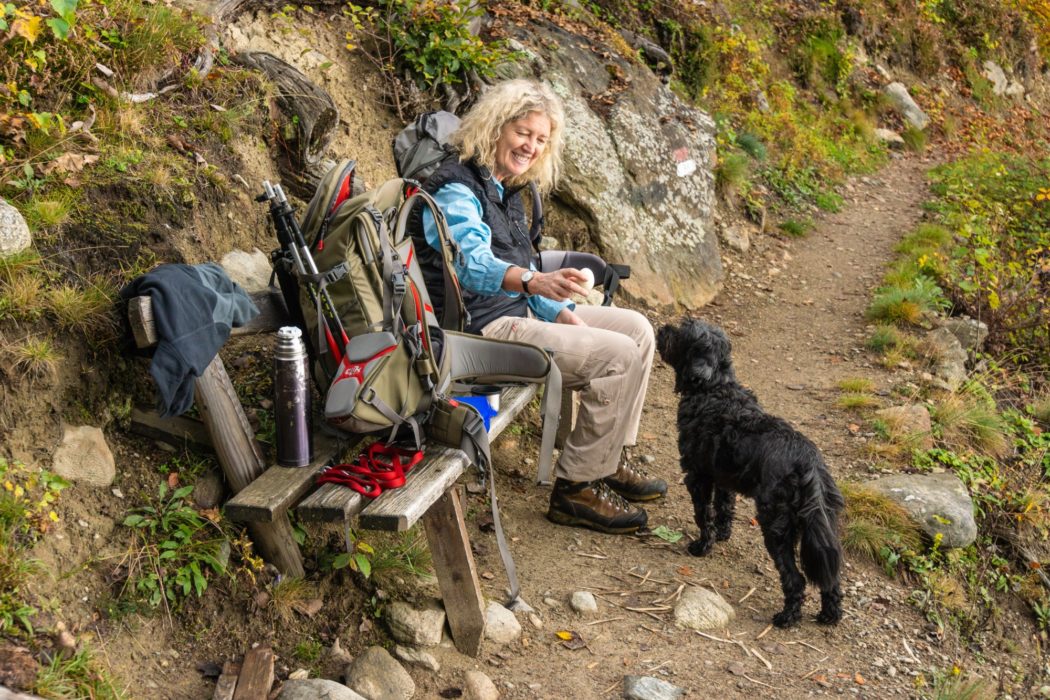 Time for a snack on the Merano Mountain Trail, South Tyrol Italy