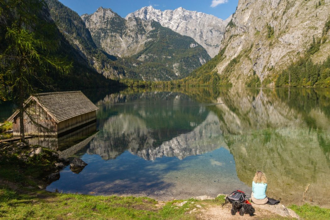 Enjoying the tranquillity at Obersee Berchtesgadener Land, Germany