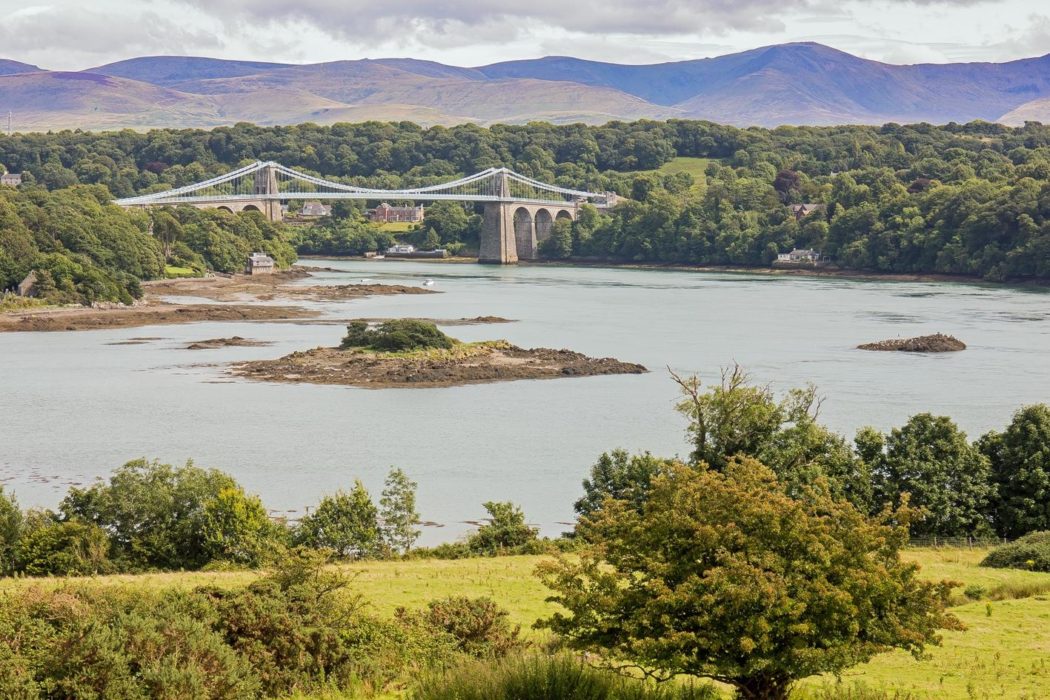 Menai Suspension Bridge from near Llanfair Pwllgwyngyll