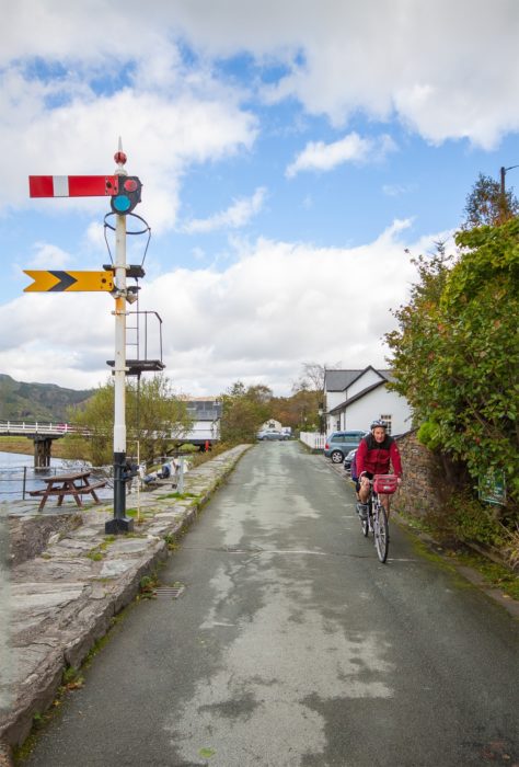Cyclists on the Mawddach Trail near Penmaenpool