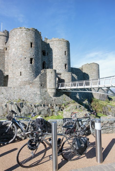 Parked up below Harlech Castle
