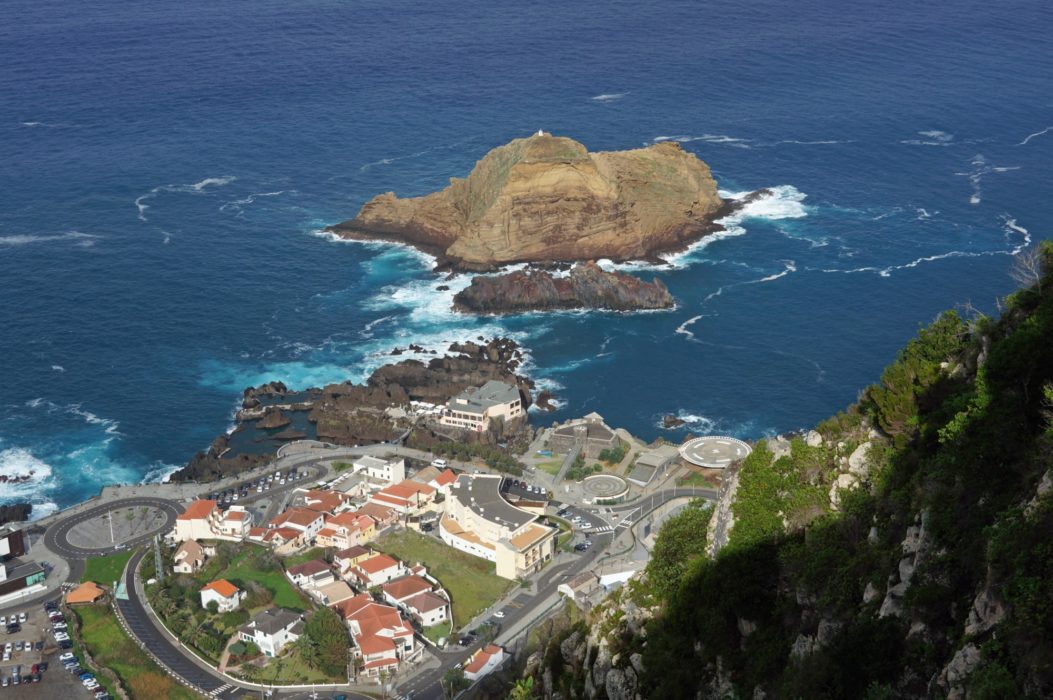 Looking down on the little town of Porto Moniz in north-east Madeira