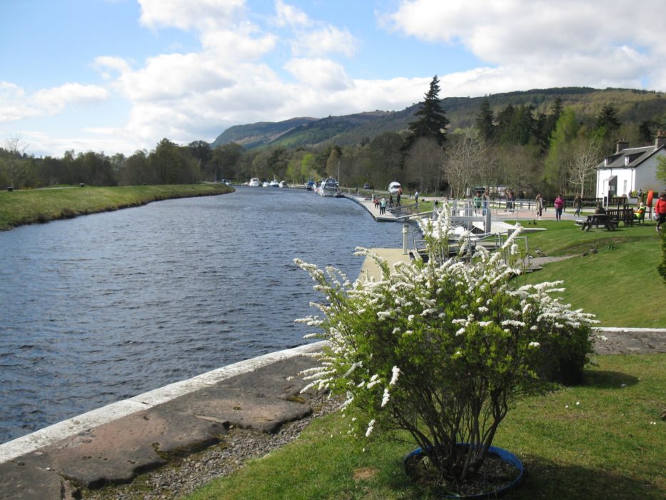 Closing in on Fort Augustus on the Caledonian Canal