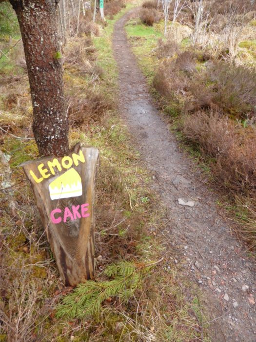 Enticing signs near the eco-cafe near Abriachan