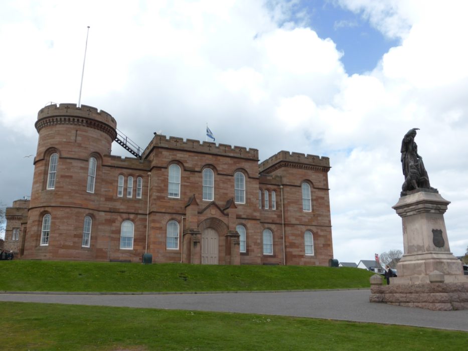 Inverness Castle and statue of Flora MacDonald