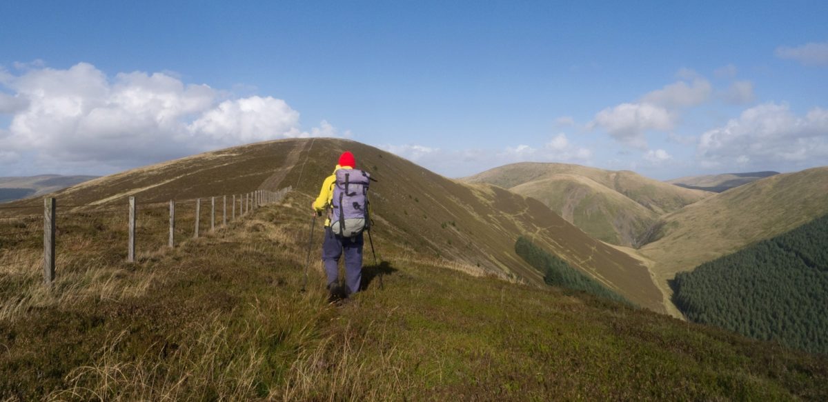 Taking the high route on the Ettrick Hills.