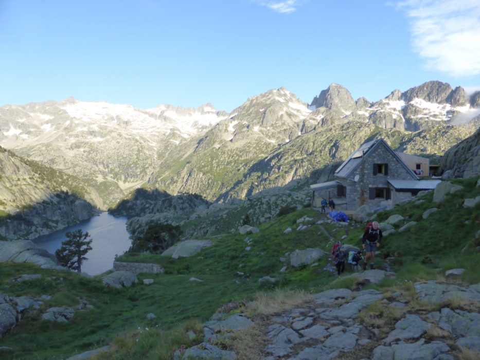 Early morning at the Refugio Ventosa i Calvell as we walkers leave the refuge