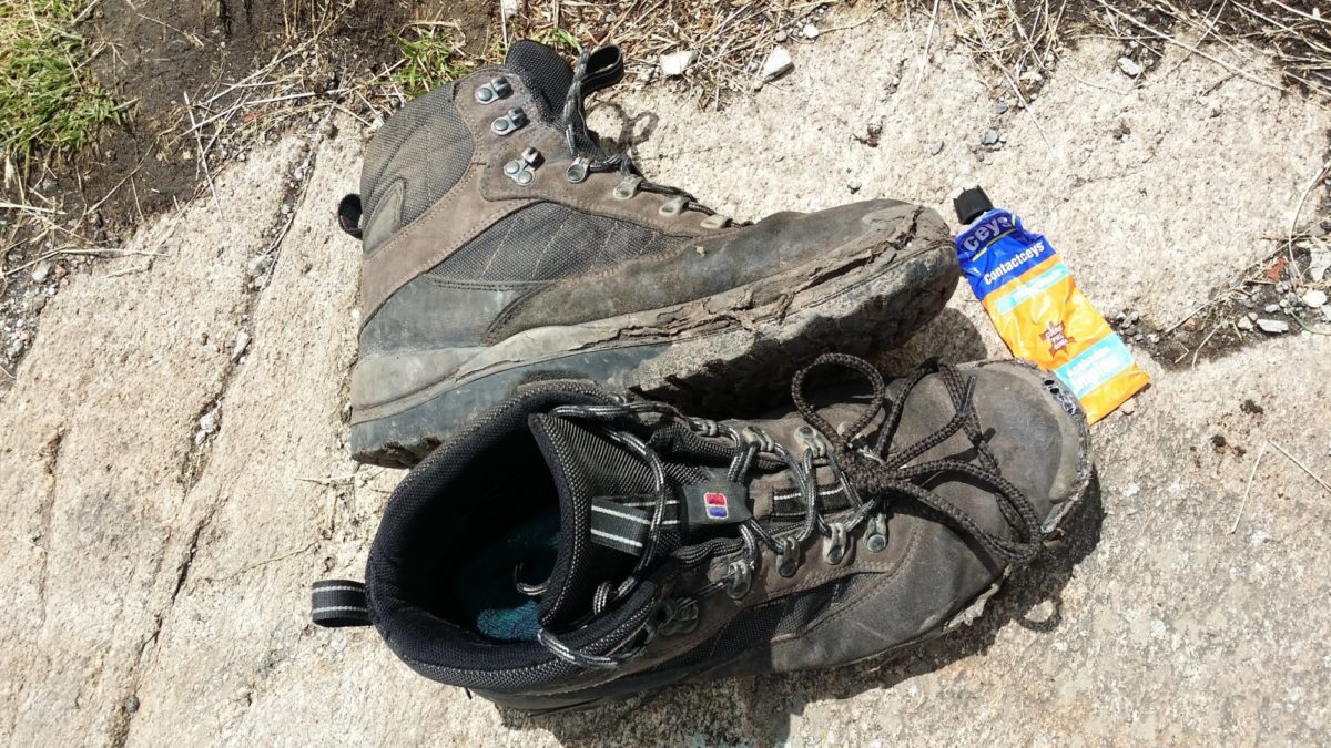 Running repairs, James’ boots after three days