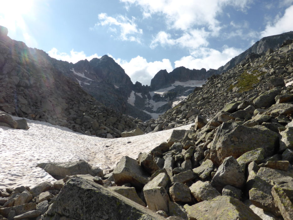 The Coll de Contraix looming in the distance