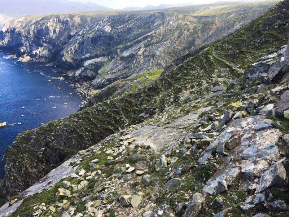 The rubbly north side of the ridge