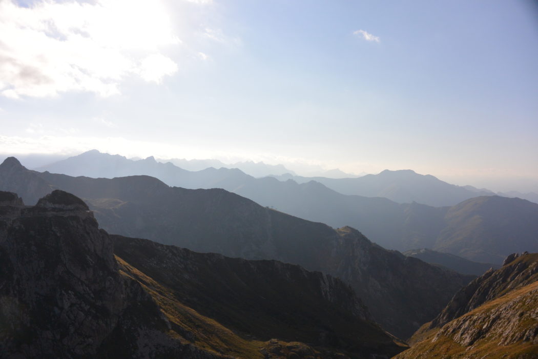 Just before sundown in the Italian Alps