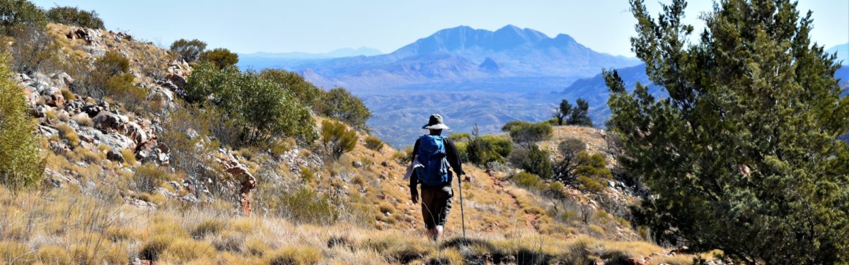 The end in sight, Mount Sonder looms in the distance