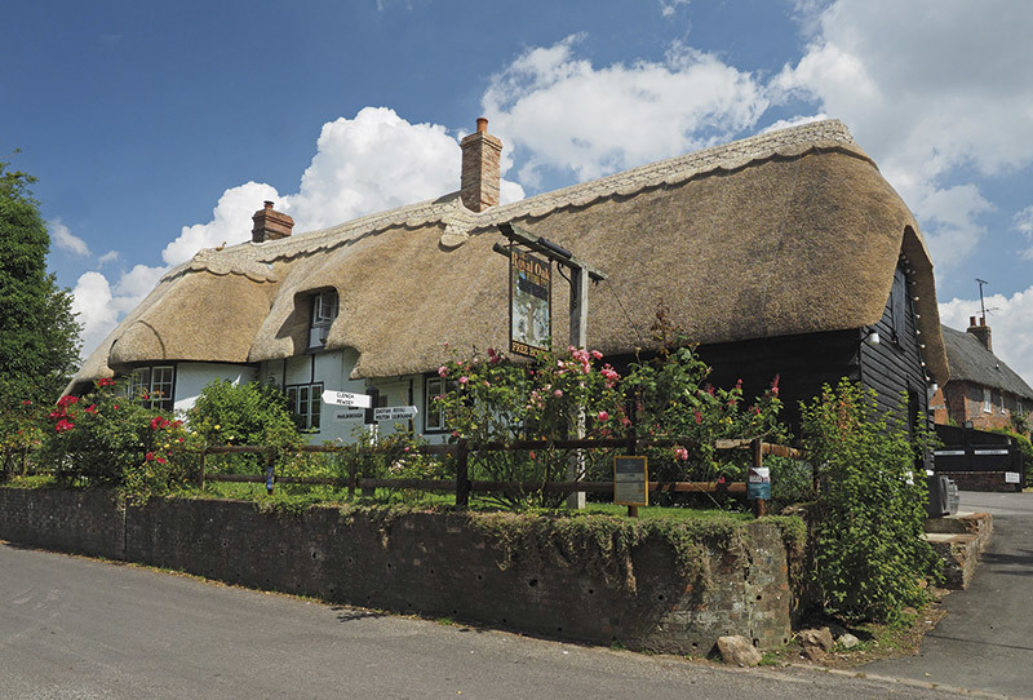 The thatched Royal Oak pub in Wootton Rivers