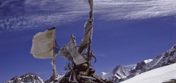 Prayer Flags Thrashed By The Wind On The Baga La In Dolpo