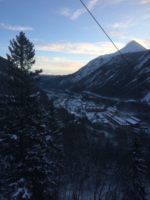 Rjukan is situated in a large U-shaped valley sitting at 303m above sea level, with the towering summit of Gaustatoppen (1,883m) looming above.