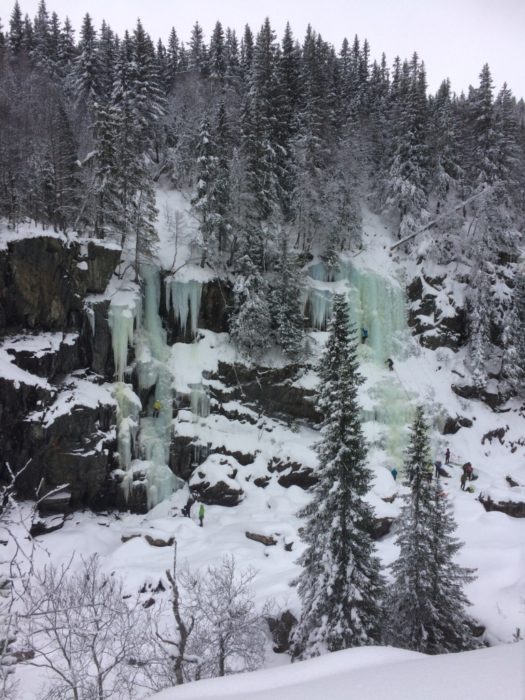 The ice climbing centre of Krokan, west of Rjukan has over 29 climbs available, ranging from top-rope to lead on both ice and mixed surfaces.