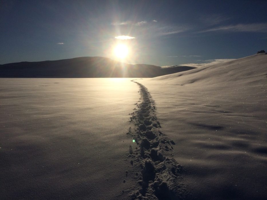 The lake at Sandvass (1089m) is frozen for 6 months of the year and popular with locals ice fishing.