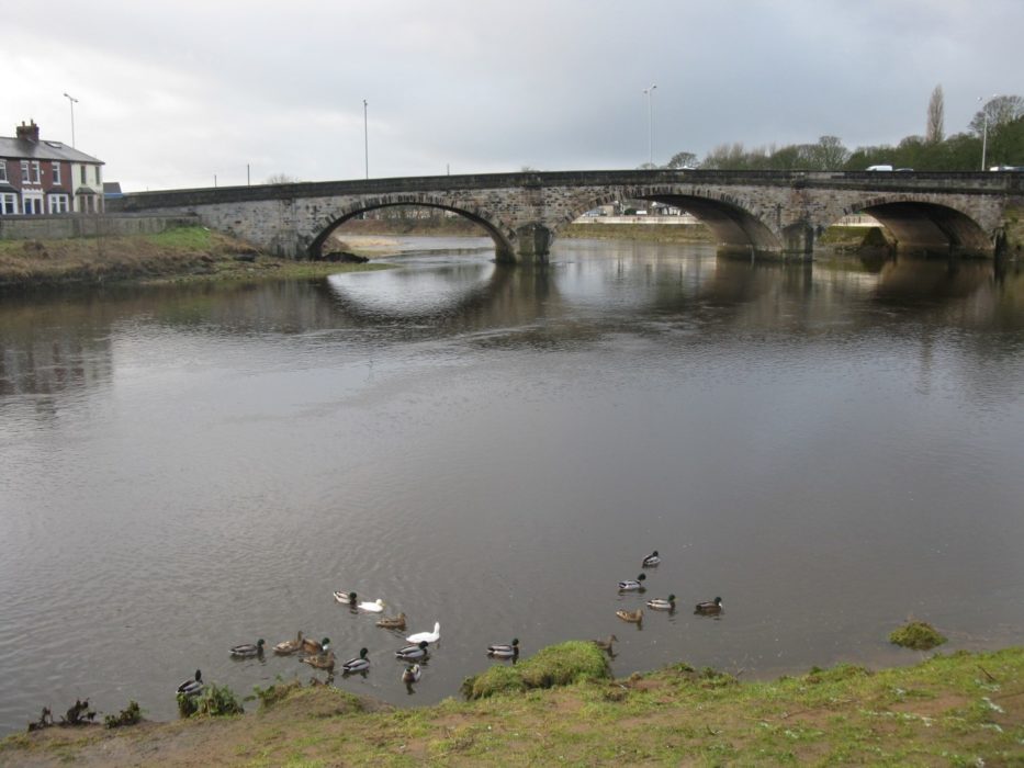 London Road Bridge carrying the A6 over the River Ribble. The Battle of Preston August 1648 took place on the old bridge here
