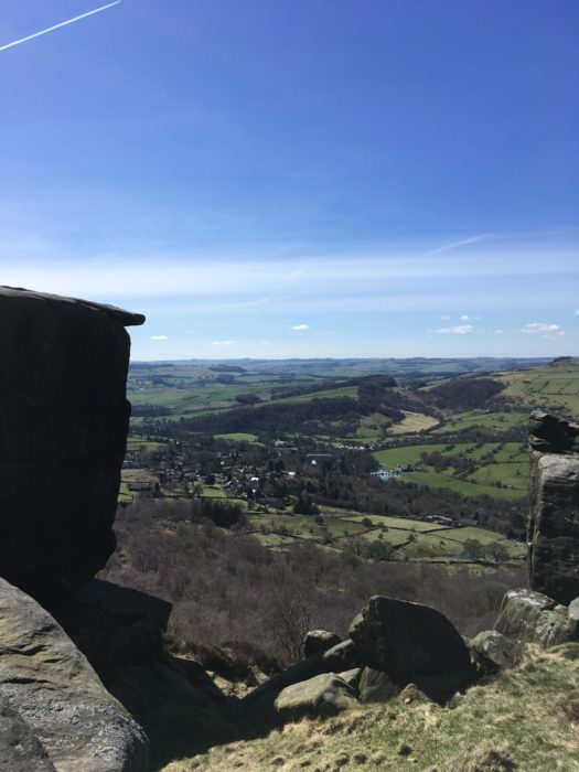 Curbar Edge. Spectacular weather and Peak District scenery on the first day’s walk