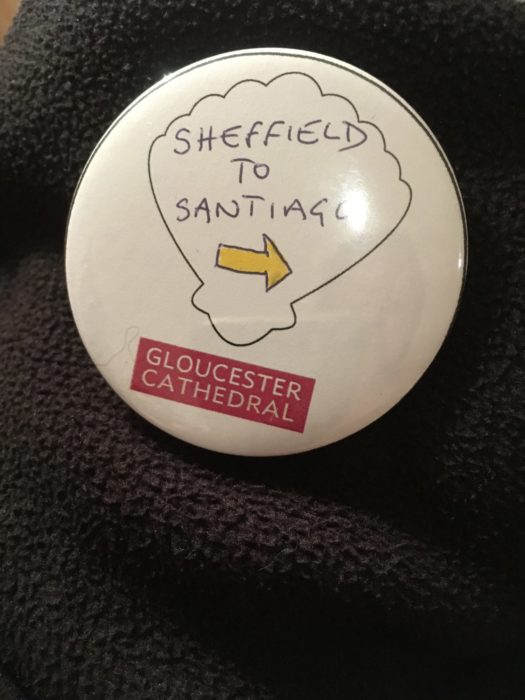 Here’s a badge I made earlier, Gloucester Cathedral