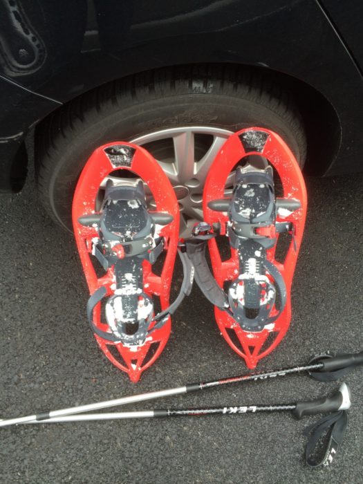 Snowshoes are simple to fit and easy to use, ranging in style and design. Be sure to replace your walking pole baskets with larger surface area winter ones
