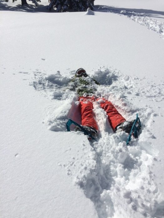 The Dents Blanches provides extensive opportunities for a winter weekend away, including creating snow angels, all within one hour of Geneva airport