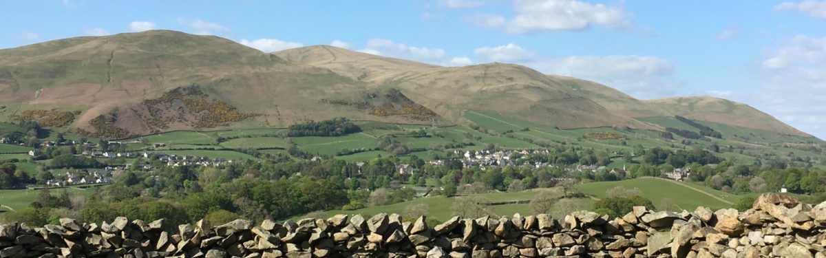 The Howgills, with sedbergh below