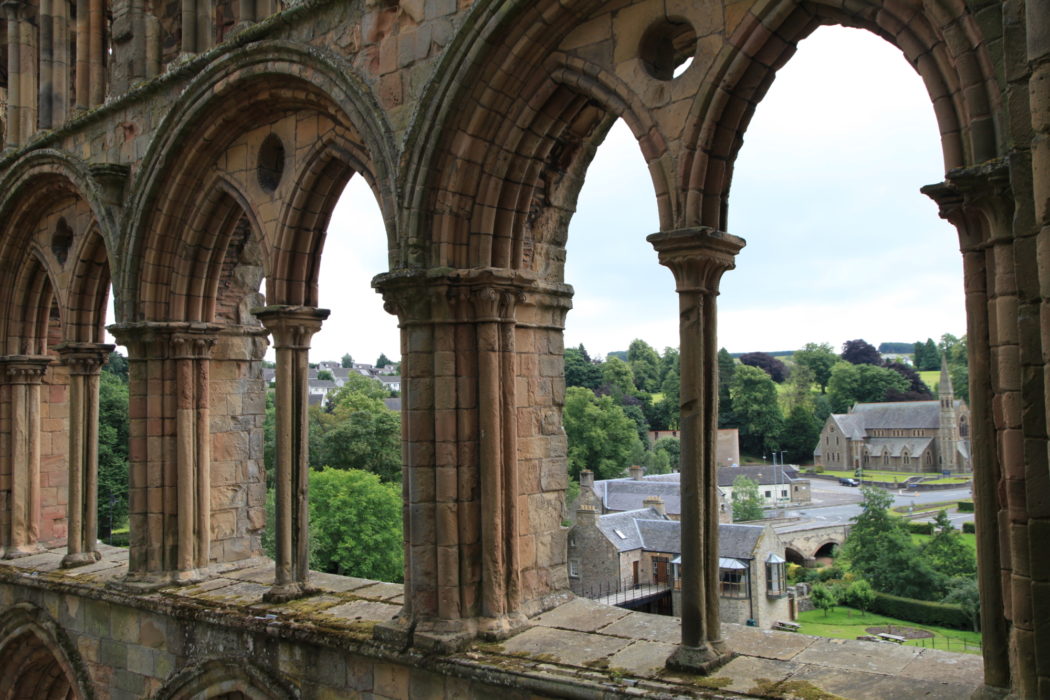 Looking out from Jedburgh Abbey
